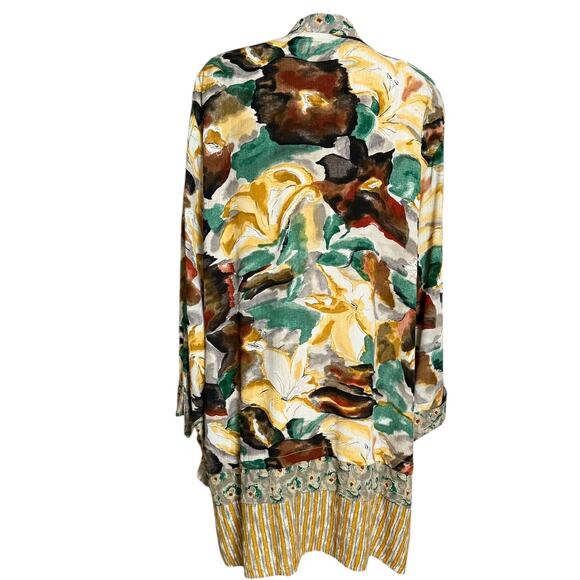 CAROLE LITTLE Vintage 80s Abstract Kimono Artsy Boho Cardigan Tunic Size 14 - Picture 7 of 15